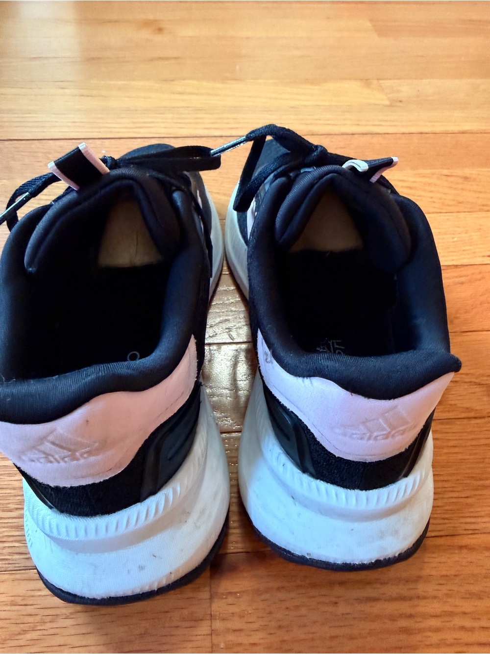 adidas Women Black and Light Pink Athletic Sneakers - Picture 3 of 4